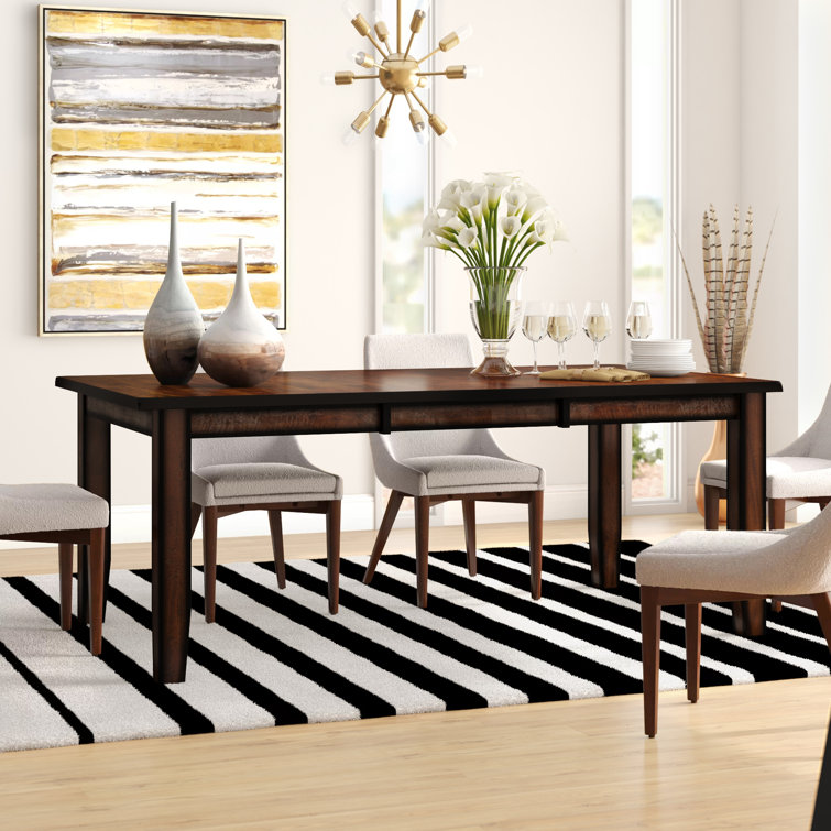Wade Logan Mcvey Extendable Solid Wood Base Dining Table Reviews Wayfair